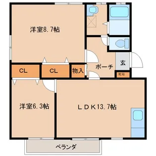 シャトルハウス【2階】の間取り