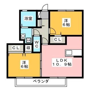 ラ メゾン デスポワ B【2階】の間取り