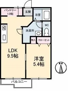 サンディスク米山【2階】の間取り