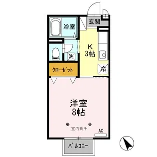 シティーヒル医大前【1階】の間取り