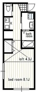 フラットM【2階】の間取り
