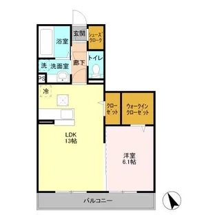 ラ・ペジブル B【1階】の間取り