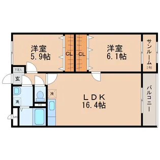ゴールドパレス【4階】の間取り