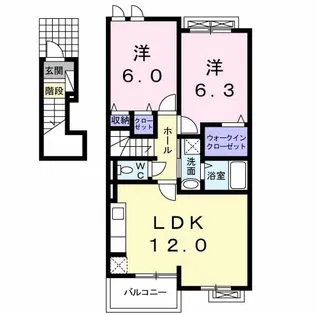 レジデンスアシナ【2階】の間取り