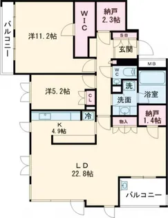 パークシティ浜田山C棟【2階】の間取り