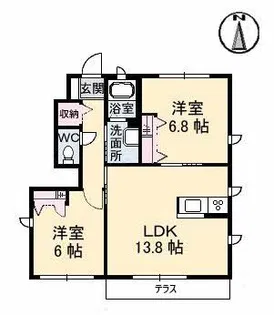 アン・ジュール B棟【1階】の間取り
