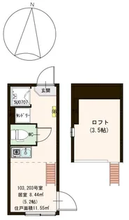 ハーモニーテラス王子【2階】の間取り