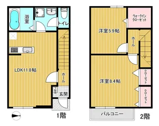 デンヒル白山Aの間取り