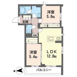 新築ホクレアセンター北【2階】の間取り
