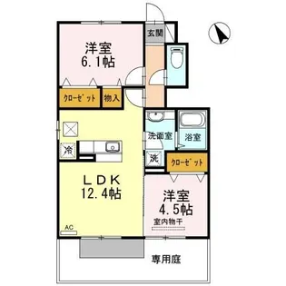 フラワーズメゾン【1階】の間取り