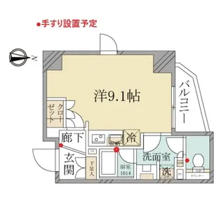 (シニア向け)アンジュプレイス三鷹【2階】の間取り