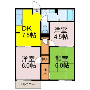 リバーハイツ【1階】の間取り