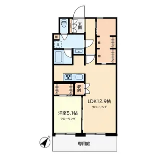 常磐松サマリヤマンション 104号【1階】の間取り