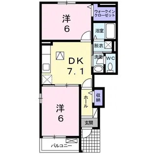 グラーベン津山【1階】の間取り