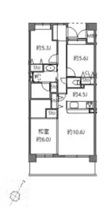 アソシエール溝の口【4階】の間取り