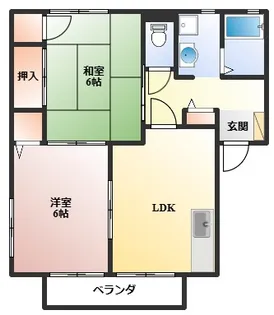 日恵ハイツAー1棟【2階】の間取り