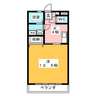 ウィングヴィラ枝野C【1階】の間取り