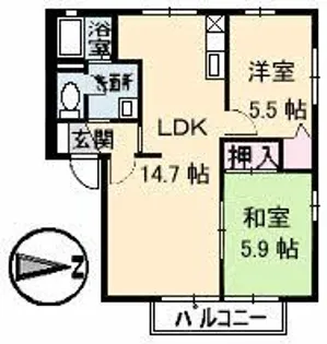 フレグランスKOZAI B棟【2階】の間取り