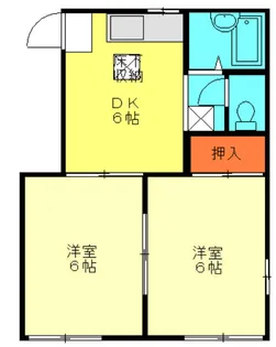 第2コーポ絹【1階】の間取り