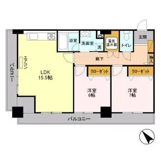 オーシャンビュー壱番館【10階】の間取り