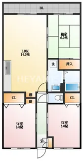 カルディア【5階】の間取り