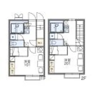 レオパレスエスポワールU【1階】の間取り