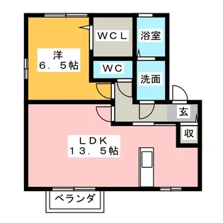 グランドソレーユ A棟【2階】の間取り