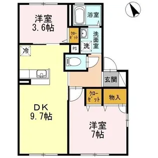 シャーメゾン桑野【1階】の間取り