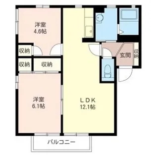 サニーホームズ根岸D【2階】の間取り