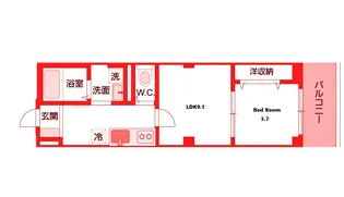 サンビューノ仲町台【2階】の間取り