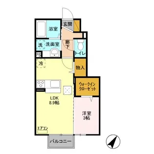 フォーゲルテラス ブラウI【1階】の間取り