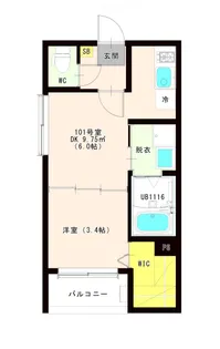 (仮称)吹田市清和園町3 新築アパート【1階】の間取り