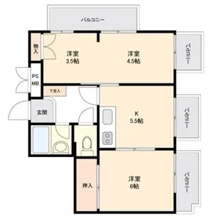 セザール中落合【4階】の間取り