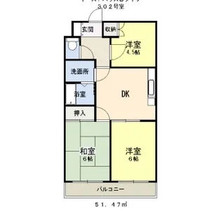 イーストハウス【3階】の間取り