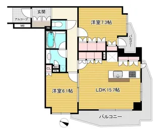 東京都世田谷区三軒茶屋2【マンション】の間取り