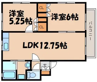 広島県広島市安芸区船越3【アパート】の間取り