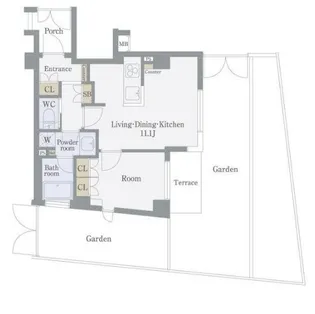 プラーティノ南大井【1階】の間取り