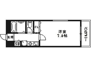 アメニティ天神橋【6階】の間取り