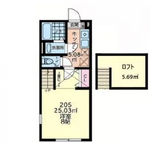 東京都八王子市片倉町【アパート】の間取り