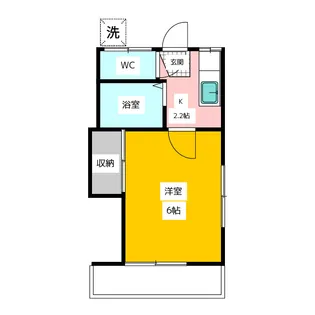 旭ヶ丘コーポ【1階】の間取り