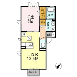 シャルマン ドミールB【1階】の間取り