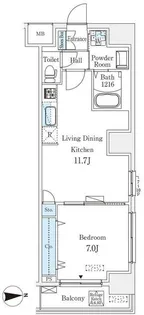 フトューロ東神田【4階】の間取り