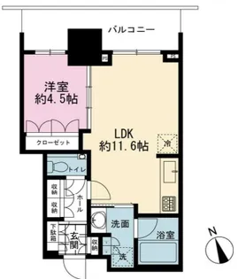 ブランズタワー芝浦【14階】の間取り
