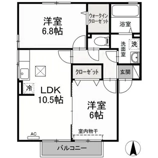 徳島県徳島市川内町北原【アパート】の間取り