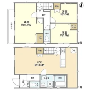 千葉県野田市岩名1【一戸建】の間取り