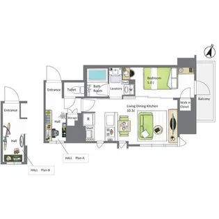 AIFLAT若松河田【5階】の間取り
