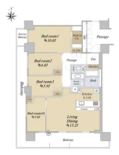 ローレルコート茨木舟木町【9階】の間取り