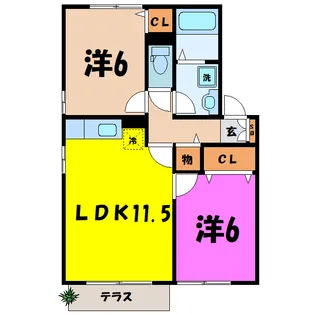 セジュールアユ【1階】の間取り