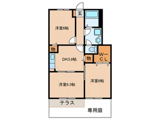 ソレア-ド【1階】の間取り