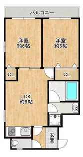 K-COURT市岡【1階】の間取り